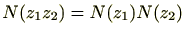 $ N(z_1z_2)=N(z_1)N(z_2)$