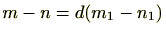 $ m-n=d(m_1-n_1)$