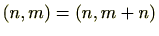 $ (n,m)=(n,m+n)$