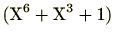 $ (\mathrm{X}^6+\mathrm{X}^3+1)$